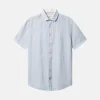 Basic Leinen Hemd - Vintage Blue
