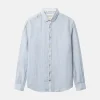 Basic Leinen Hemd - Vintage Blue
