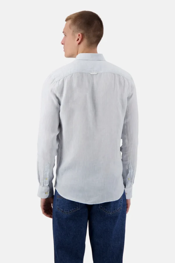 Basic Leinen Hemd - Vintage Blue