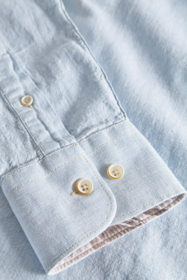 Hemd Leinen Blend - Vintage Blue