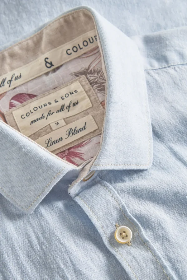 Hemd Leinen Blend - Vintage Blue