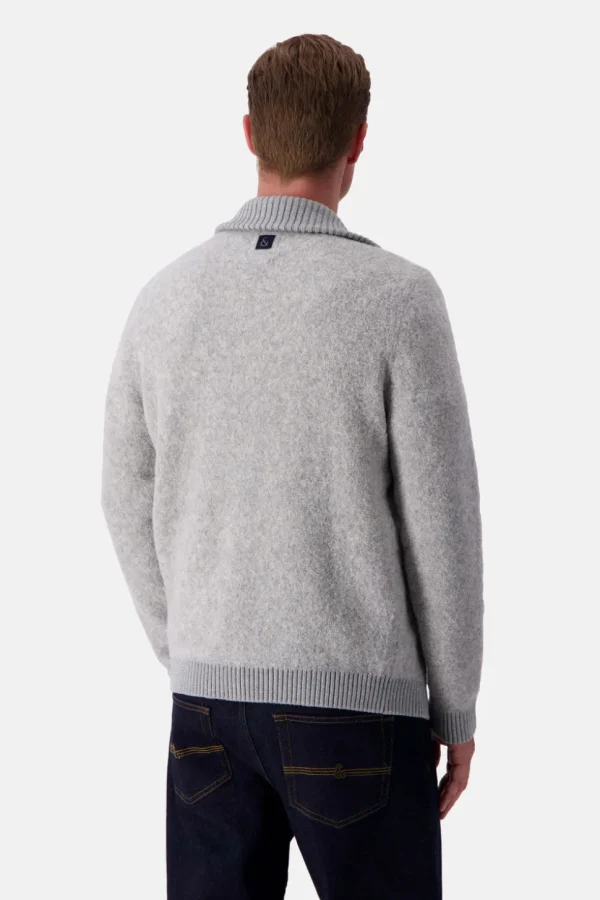 Zip Strickjacke-Bouclé - Silver