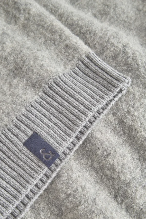 Zip Strickjacke-Bouclé - Silver